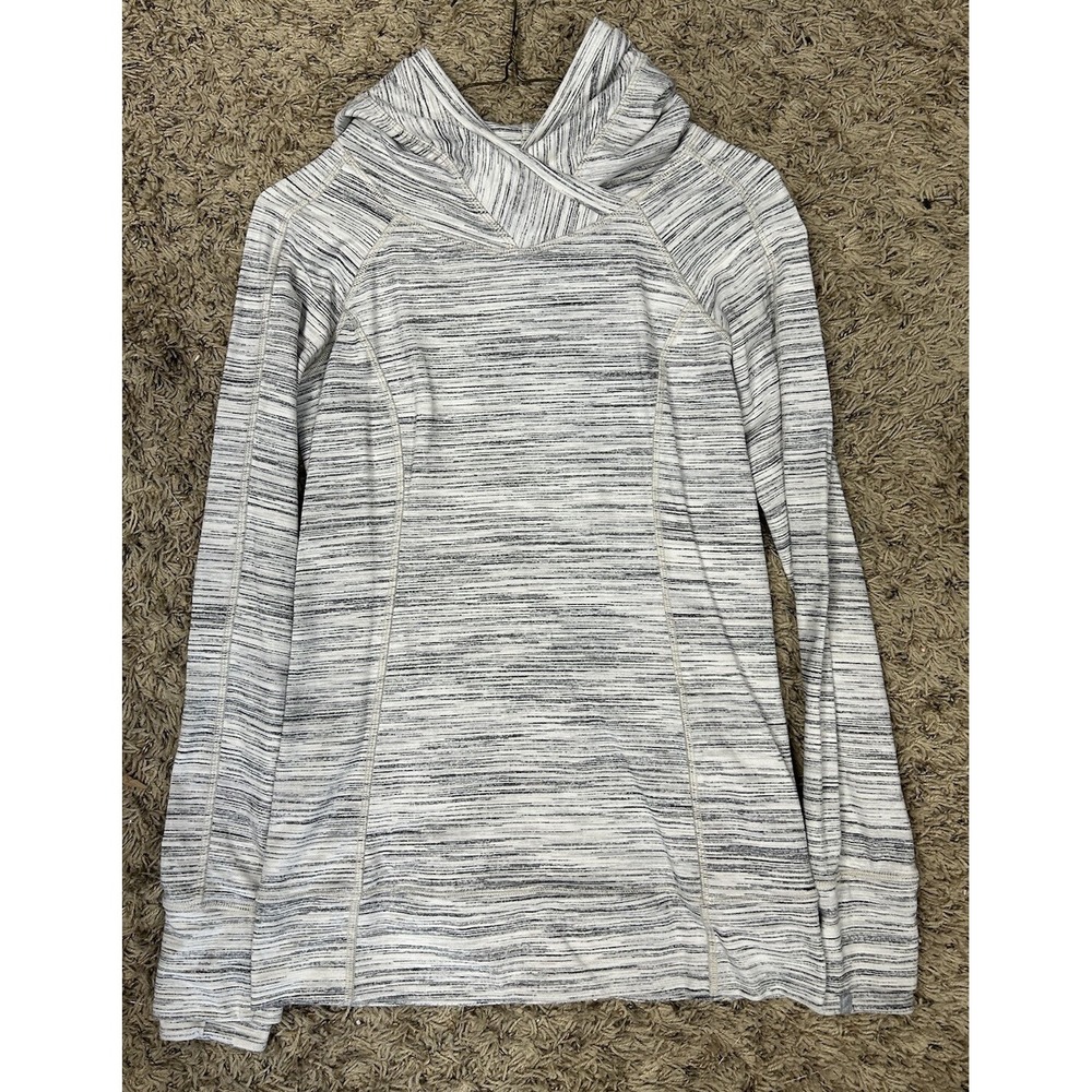 Lululemon Womens Size 4 Gray Long Sleeve Think Fast Pullover Hoodie (K8)